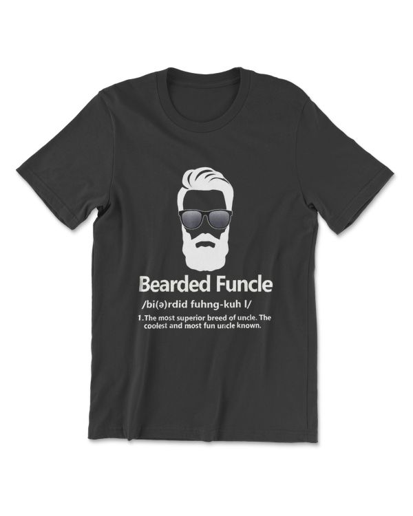 Mens Bearded Funcle Shirt Funny Uncle Definition T-Shirt