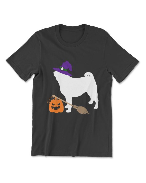 Pug Witch Hat Halloween Dog Costume T-Shirt