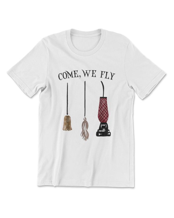 Come We Fly Brooms, Three Witches Halloween Night T-Shirt