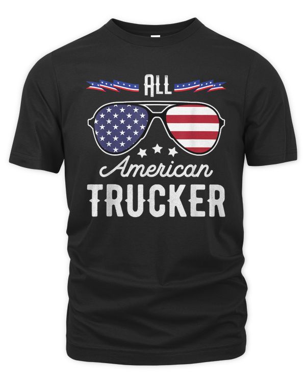 All American Trucker 4th Of July Sunglasses T-Shirt