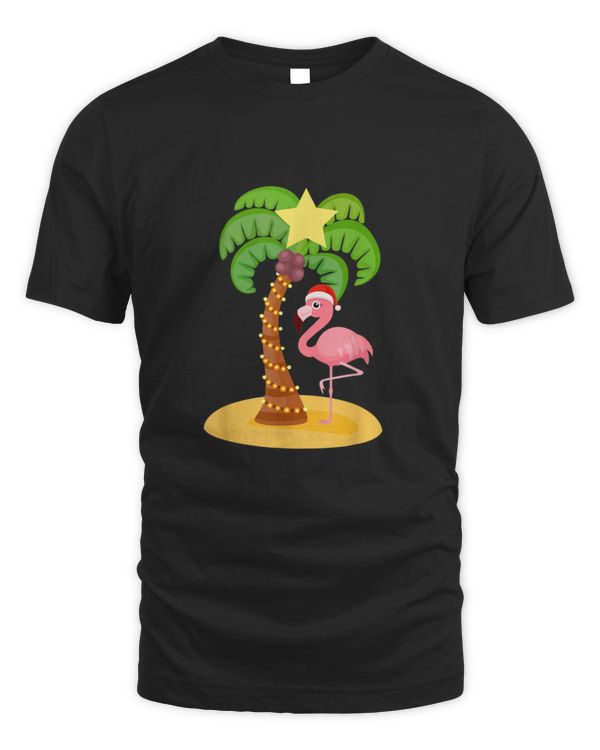 Christmas In July 2021 Palm Tree Flamingo Summer Vacation T shirt