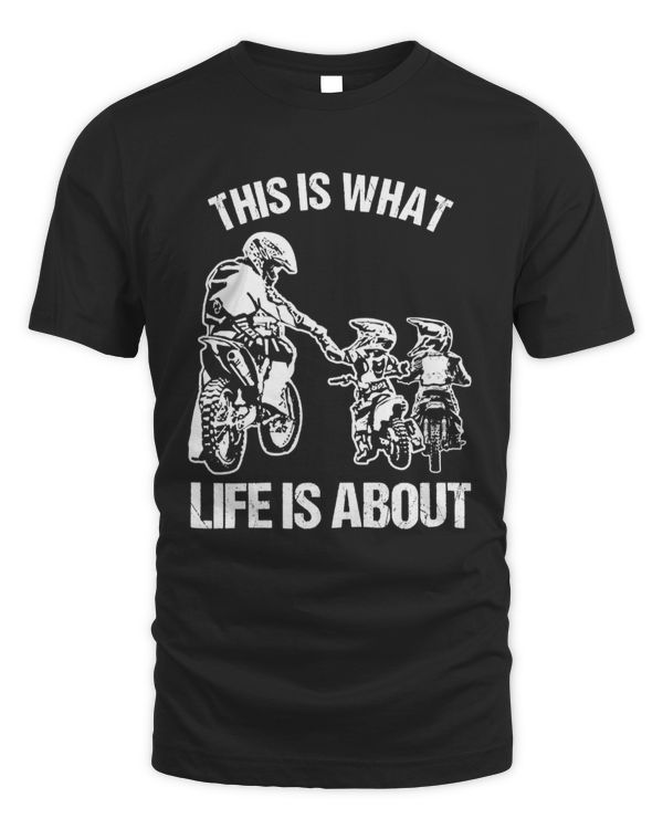 Dirt Bike Dad Motocross Motorcycle FMX Biker Father and Kids T-Shirt
