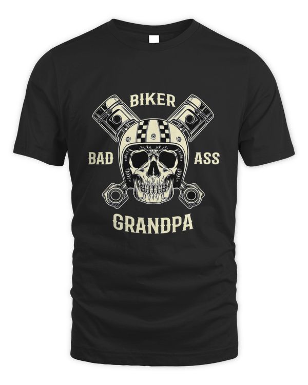 Mens Bad Ass Biker Grandpa Motorcycle Father's Day Gift T-Shirt
