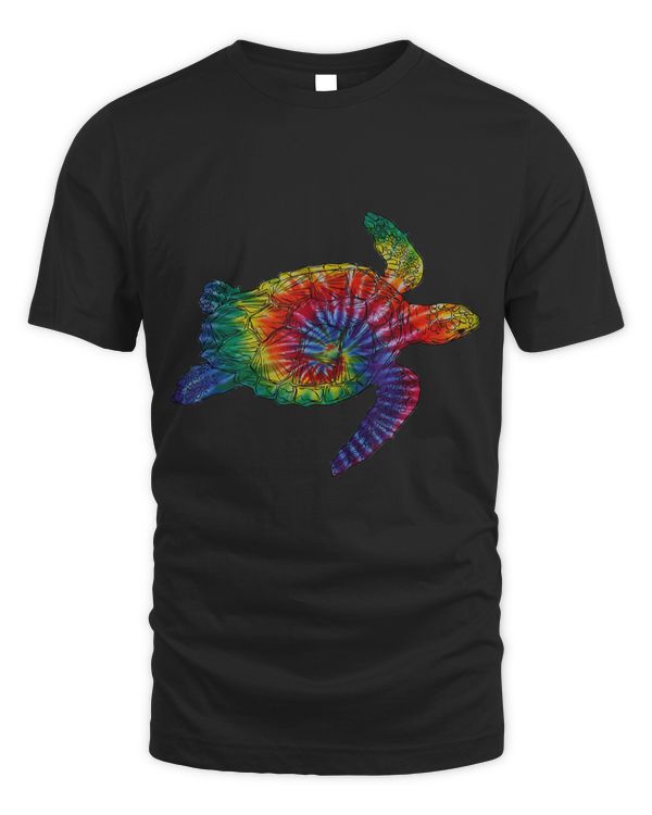 hippie sea turtle rainbow tie dye swirl pattern