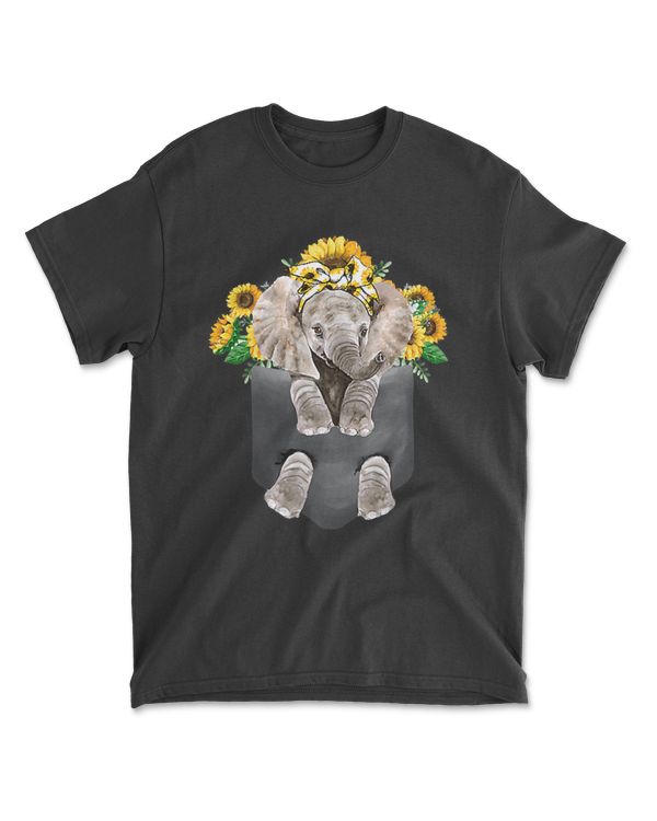sunflower elephant in pocket t elephant lover gifts