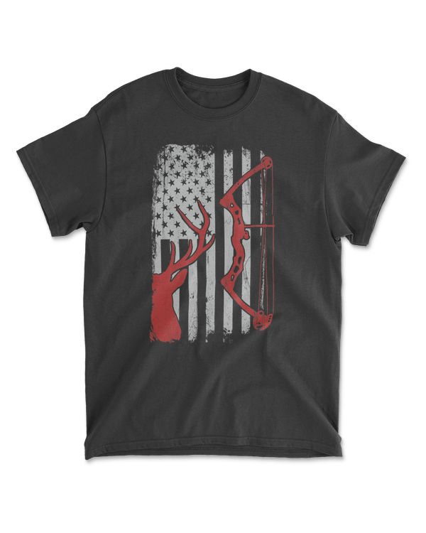 Deer Hunting American Flag Bowhunting Bowhunter Buck Lover