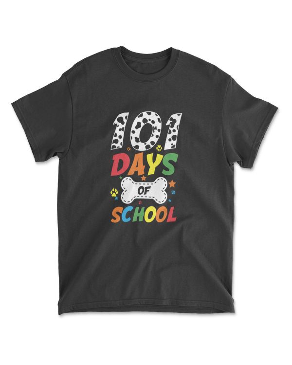 101 School Days Tshirt Dalmatian Dog 100th Sayings T-Shirt T-Shirt