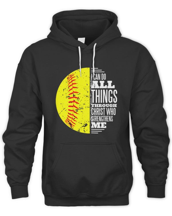 I Can Do All Things Through Christ Softball Christian T-Shirt