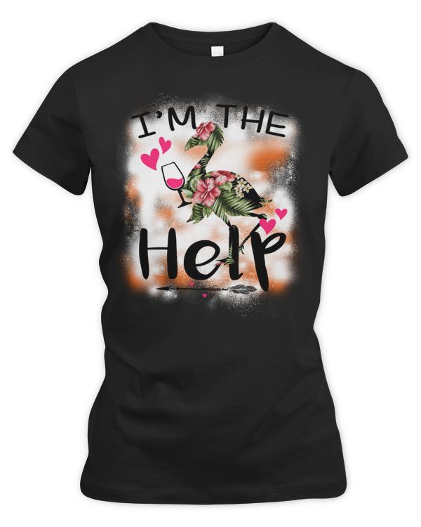 I'm the help floral flamingo