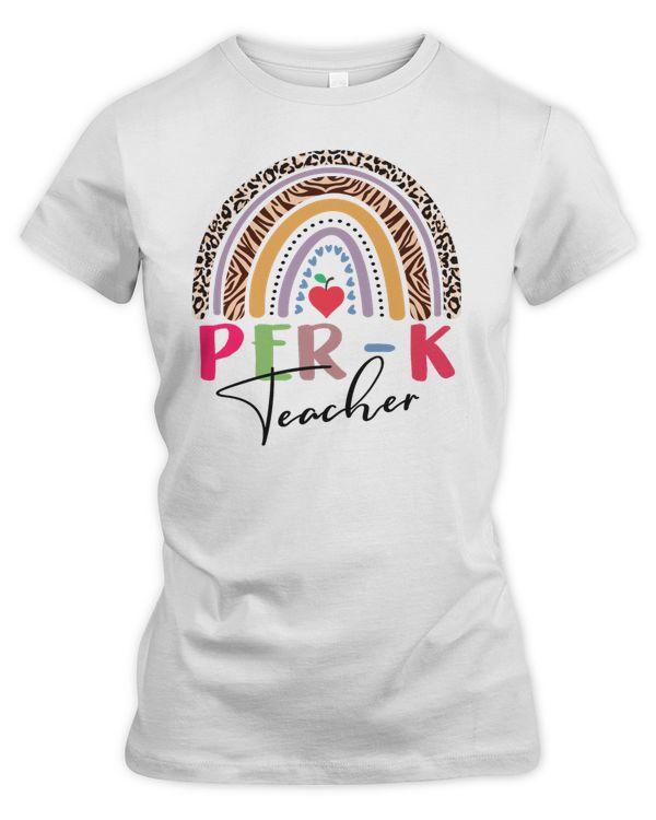 Pre-K Teacher Leopard rainbow