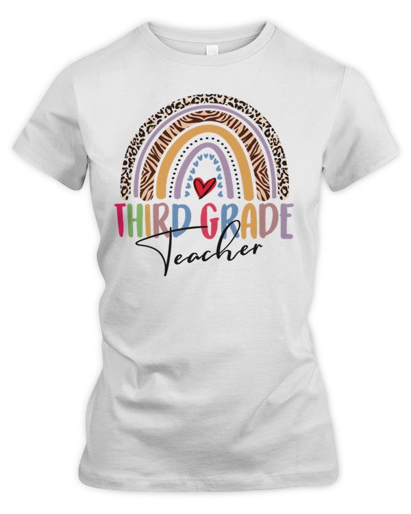Third Grade Teacher Leopard rainbow