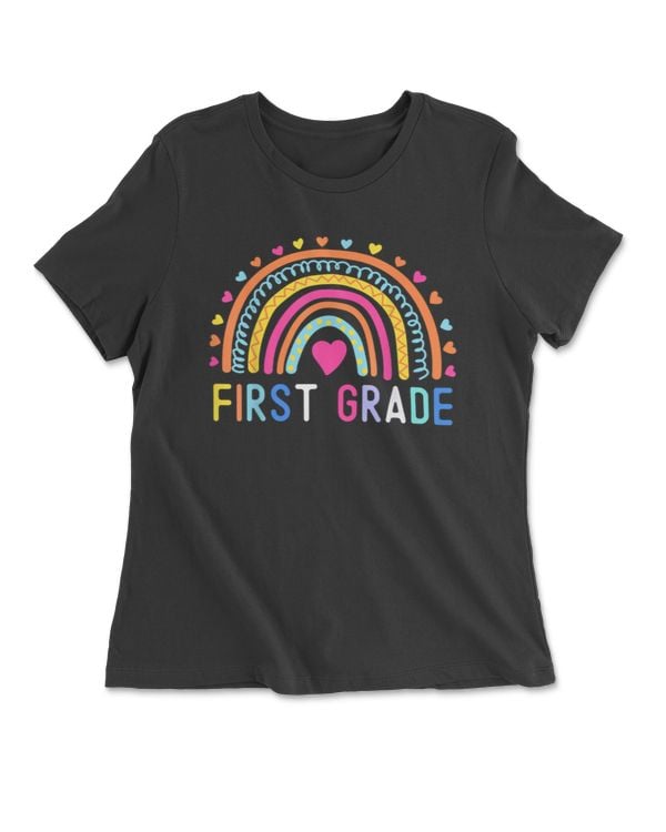 First Grade Rainbow Girls Boys Teacher Team 1st Grade Squad T-Shir