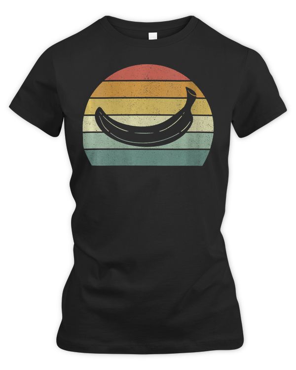 Womens Vintage Retro Banana Summer Great Vegan Food Fruit Lover V-Neck T-Shirt