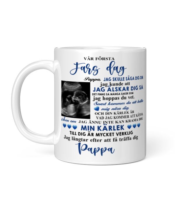 Personlig Mugg Till Blivande Pappa | Första Fars Dag Present | KaffeMugg Med Ultraljudsbild Av Bebis