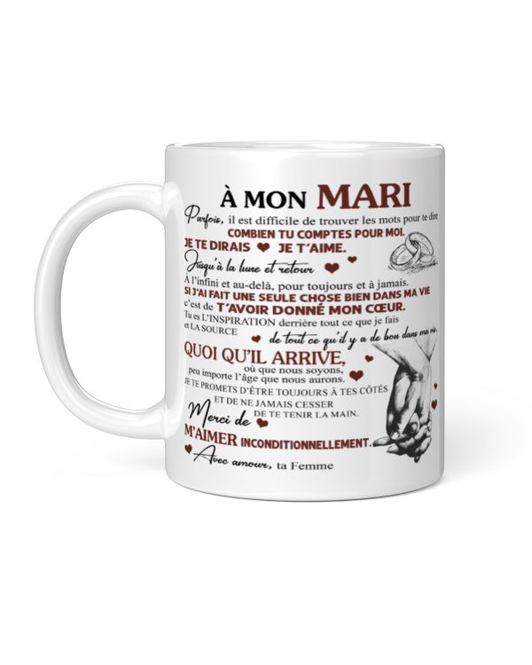 FR - À MON MARI Merci de M’AIMER INCONDITIONNELLEMENT Avec amour, ta femme