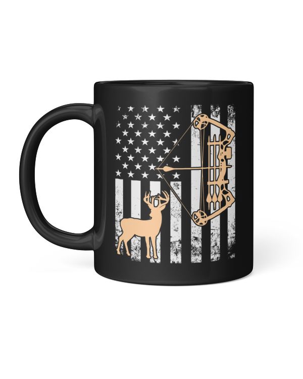Deer Hunting Lovers US Flag Vintage Deer