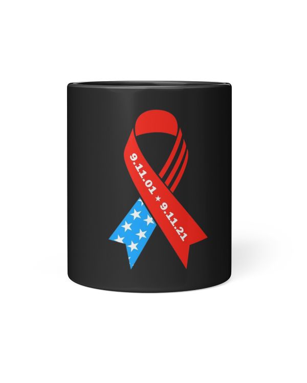 Never Forget 9.11 Patriot Day Ribbon American Flag Mug
