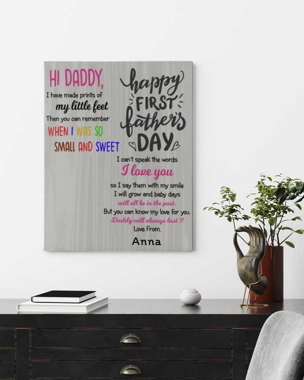 Custom Canvas Print For New Dad | Happy 1st Father's Day