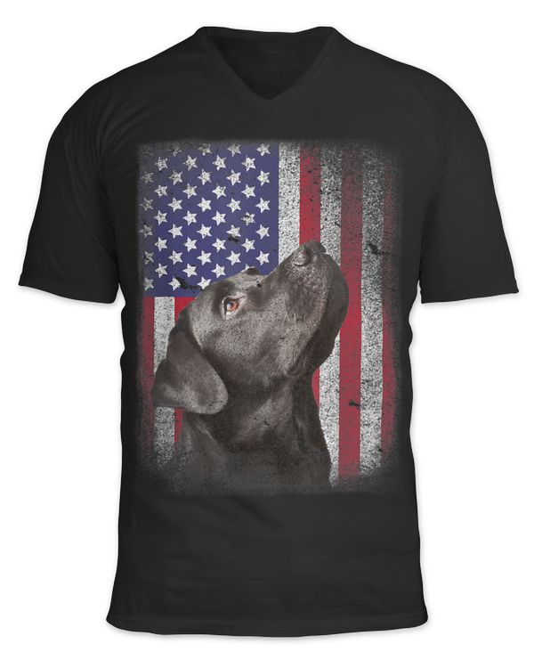 Patriotic USA Flag Black Labrador for Lab Owners