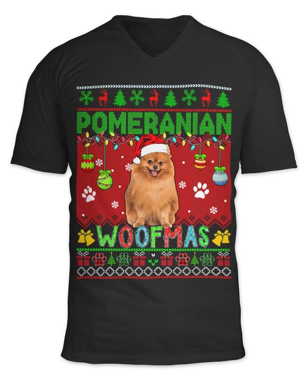 Pomeranian Christmas Woof Santa Pomeranian Dog Lover Owner 29