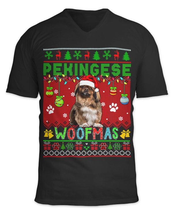 Pekingese Christmas Woof Santa Pekingese Dog Lover Owner 47