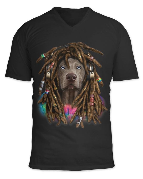 Weimaraner Dog with Reggae Dreadlocks Hair