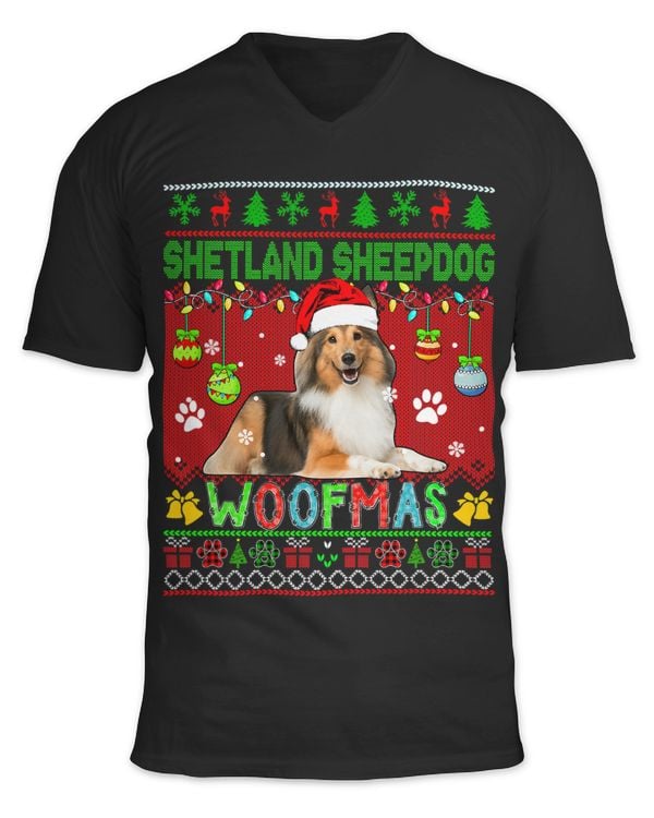 Shetland Sheepdog Christmas Woof Cute Santa Dog Lover Owner 38