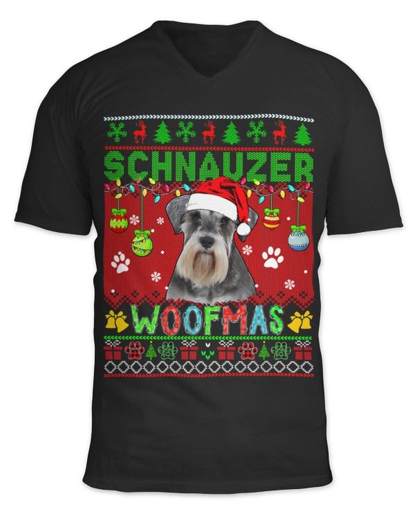 Schnauzer Christmas Woof Santa Schnauzer Dog Lover Owner 30