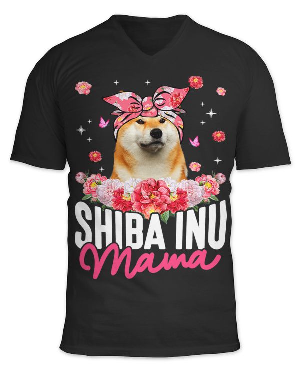 Shiba Inu Mama Flower Bandana Dog Lover Mothers Day