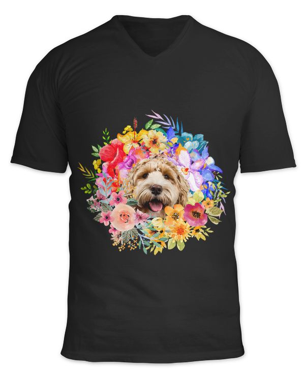 Floral Dog and Flower Spring and Farm Puppy Garden Design