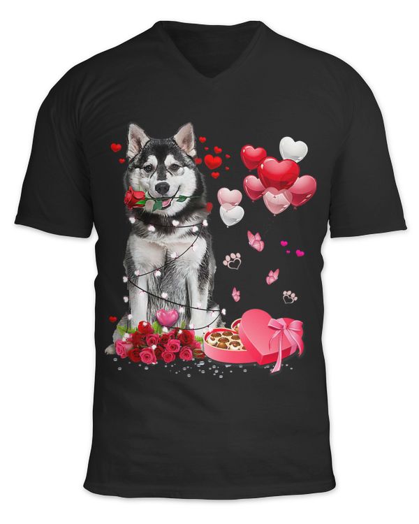Funny Husky Rose Heart Happy Valentine Day Dog Mom