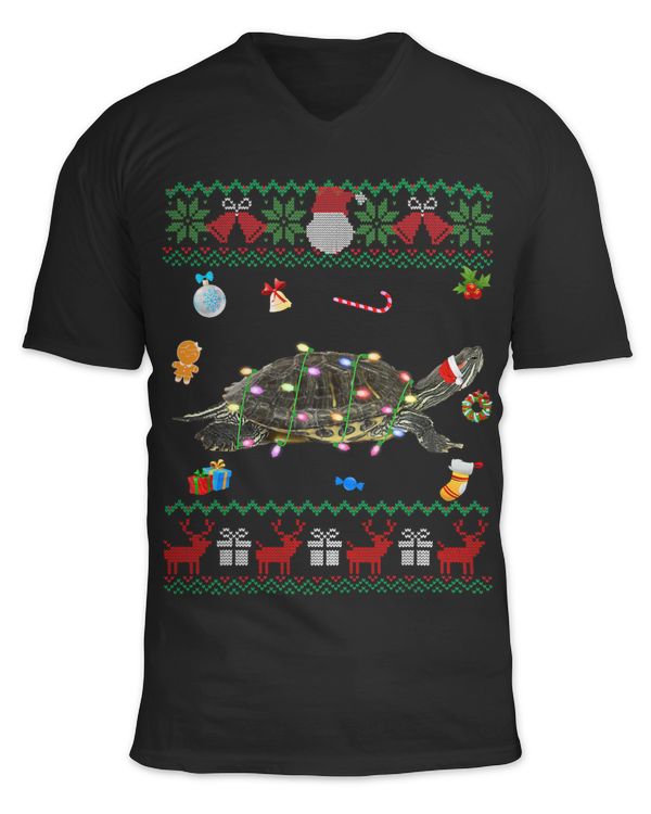 Funny Ugly Xmas Sweater Animals Lights Christmas Turtle 132