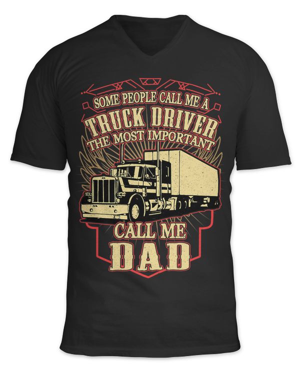 Mens Christmas Shirt Retro Best Trucking Dad Semi Truck Driver 3