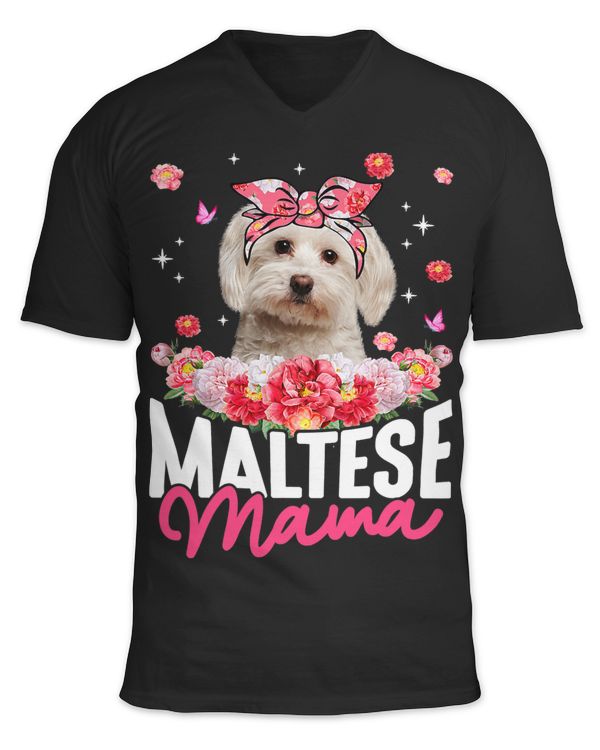 Maltese Mama Flower Bandana Dog Lover Mothers Day
