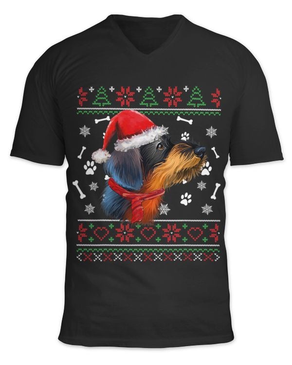 Ugly Sweater Christmas German Pointer Santa Hat Pajama Xmas Copy