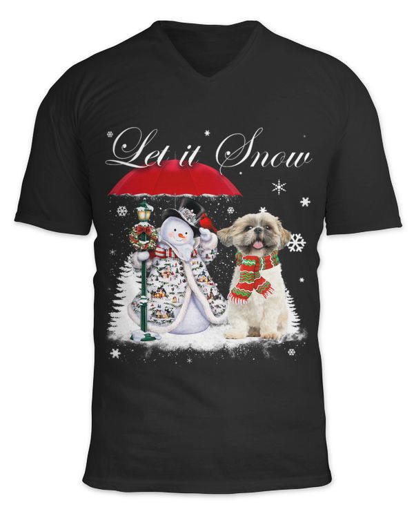 Shih Tzu Santa Dog Christmas Snowman Xmas Pajama 385