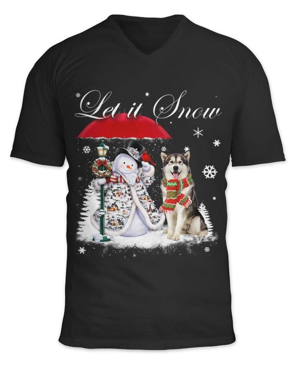 Alaskan Malamute Santa Dog Christmas Snowman Xmas Pajama 370