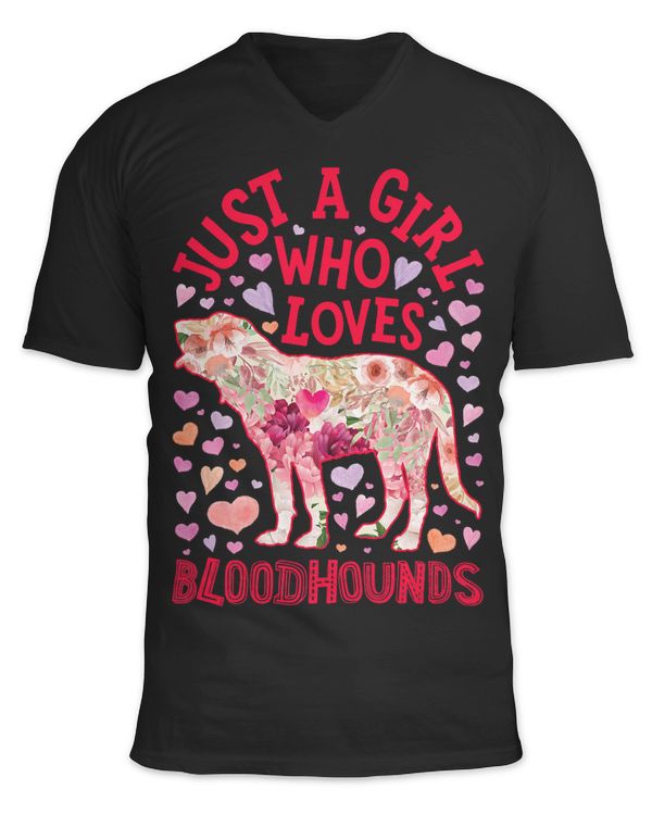 Bloodhound Just A Girl Who Loves Dog Flower Women Floral 137