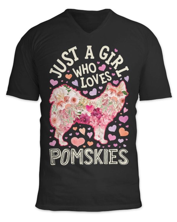 Pomsky Just A Girl Who Loves Pomskies Dog Flower Cute Floral 138