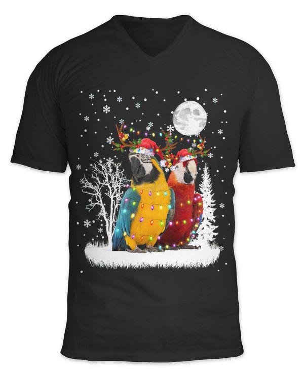 Parrot Under Moonlight Snow Christmas Pajama 342