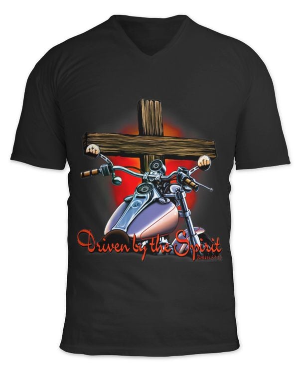 Driven By The Spirit Cross Cool Fashion Christian Biker