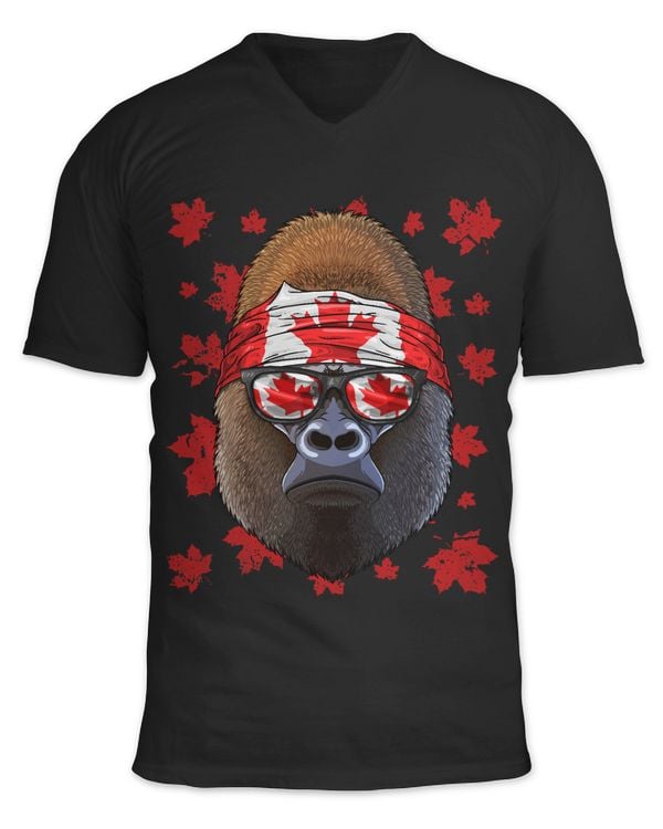 Canadian Gorilla Patriotic Canada Flag Maple Leaf Pride