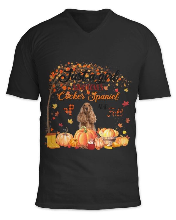Just A Girl Who Loves Fall And Cocker Spaniel Dog Autumn 229