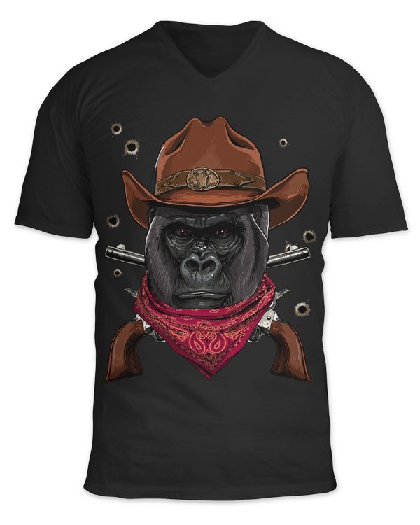 Cowboy Gorilla Western Rodeo Cowboy Hat and Bandana 139
