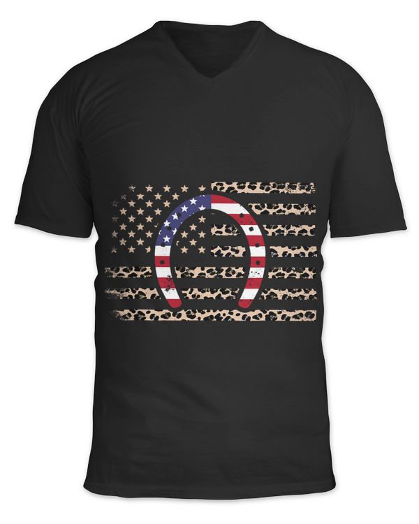 4th Of July Horseshoe American Flag Leopard Print Farrier
