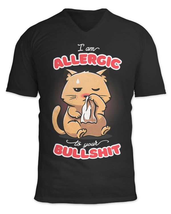 Adult Humor Allergic To Your Bullshit Joke Funny Cat522