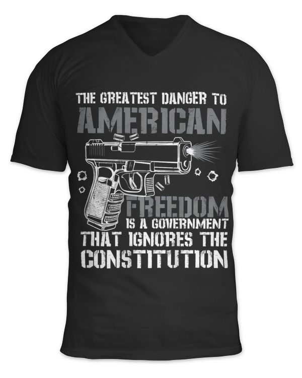 Gun Flag American Freedom Government Womens Mens (on back)