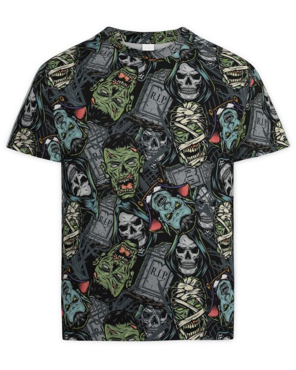 MEMOD64 - Fear The Zombie Dracula AOP Shirt - Halloween Shirt