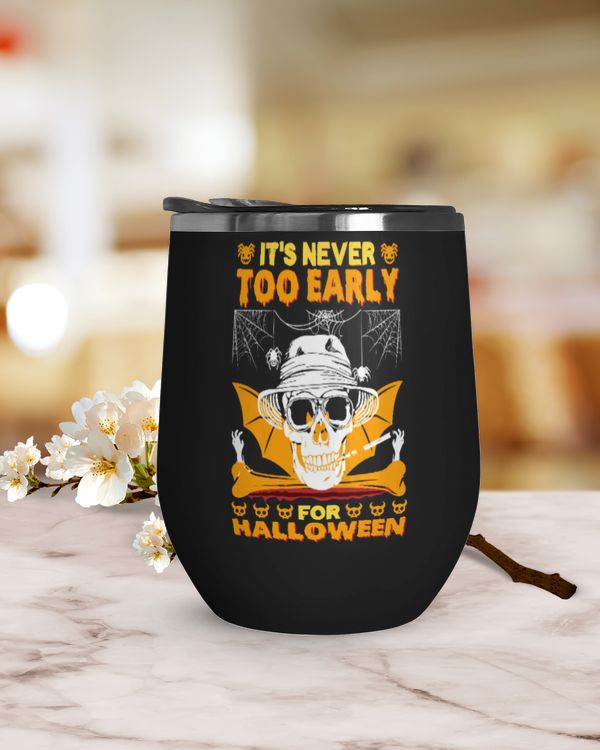 Skull Halloween Wine Tumbler (12 oz)