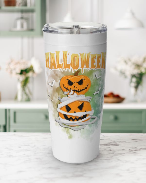 Halloqueen Viking Tumbler (20oz), demonic sky Devil bat Devil Halloween Pumpkin